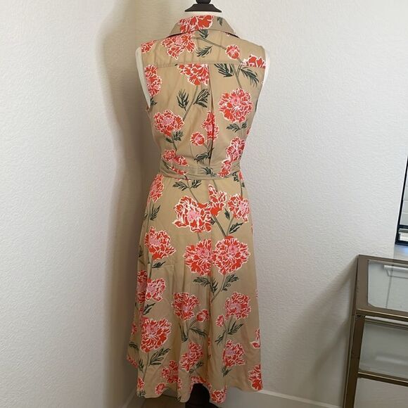 BANANA REPUBLIC Floral Print Midi Sundress | Tan |  Size 6 - Picture 5 of 7
